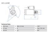 BOSCH Starter 0986018340 für KARMANN VW