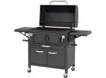 Smoker EL FUEGO "Grand Ontario", schwarz, B:154cm H:131cm T:68cm, Grills, BxTxH: 154x68,5x131 cm