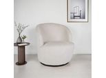 Drehsessel OTTO HOME "FRAZEE", beige (creme), B:66cm H:70cm T:76cm, pine wood frame, foam, fabric, metal base, Sessel, Drehsessel, Lese-Sessel, TV-Sessel, Loungesessel