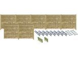 Sichtschutzelement TETZNER & JENTZSCH "EDMONTON 5", beige (natur), H:180cm, Massivholz, Stahl, Zaunelemente, kesseldruckimprägniert