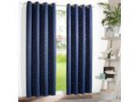 Vorhang WECKBRODT "Sarin", blau (nachtblau), B:135cm H:225cm, Microfaser, Polyester, Gardinen, blickdicht, Thermo, wärme-,kälteisolierend, abdunkelnd, Gardine, Store