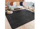Teppich PACO HOME "Porto 890", schwarz, B:200cm H:13mm L:280cm, Obermaterial: 100% Polypropylen, Teppiche, Teppich, Kurzflor, Uni-Farben, ideal im Wohnzimmer & Schlafzimmer
