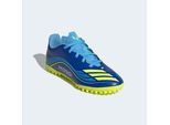Fußballschuh ADIDAS PERFORMANCE "F50 MESSI CLUB KUNSTRASEN KINDER", Mädchen, Gr. 35, royal blau, solar gelb, semi blau burst, Synthetik, Schuhe Fußballschuh, für harte Untergründe Asche und Kunstrasen, für Kinder & Jugendliche