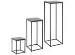Mid.you Beistelltischset, Schwarz, Metall, Holzwerkstoff, 3-teilig, quadratisch, Flachrohr, 30x90x30 cm, Wohnzimmer, Wohnzimmertische, Satztische