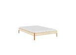 Bettgestell KARUP DESIGN "CORE BED Bodenbett, Holzrahmen, Futonbett, Jugendbett, Holzbett", raw, solar orange, B:146cm H:34cm L:206cm, Betten, Bettgestell, Massivholzbett mit Lattenrost, Kiefer massiv, Doppelbett ohne Kopfteil
