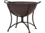 Feuerschale SIENA GARDEN "Antik", braun, B:53,5cm H:48,5cm L:64,5cm, Metall, Feuerkörbe, Metall braun, klappbarer Fuß