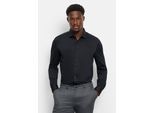 Businesshemd OLYMP "OLYMP Level Five 24/Seven, body fit, Modern Kent", Herren, Gr. 38, Normaler Arm, schwarz, 86% Polyamid, 14% Elasthan, Hemden