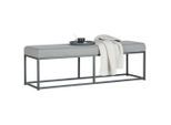 Xora Sitzbank, Grau, Schwarz, Metall, Textil, 2-Sitzer, 140x45x40 cm, Esszimmer, Bänke, Sitzbänke