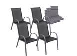 Albatros Gartenstühle 4er Set Kuba mit Sitzauflage – Gartenstühle Stapelbar mit robustem Metallgestell und hoher Belastbarkeit – Bequeme Stapelstühle auch als Terrassenstühle