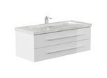 Badmöbel Marmor Carrara White YAMO 130 cm 1 Hahnloch SoftClose in versch. Ausführungen