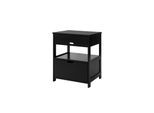 SoBuy Nachttisch mit 2 Schubladen Schwarz 45x37,5x55cm Modern