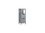 SoBuy Badunterschrank mit 2 Schubladen Grau 30x30x89,2cm Modern