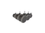 hjh OFFICE Stuhlrollen 5x ROLO No-Noise 11mm/75mm Metall, Kunststoff