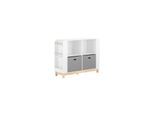 SoBuy Kinderregal mit 2 Schubladen Weiß 100x35x80cm Modern