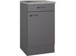 Unterschrank OPTIFIT "OPTImulti", anthrazit matt, anthrazit matt, B:50cm H:88cm T:50cm, Holzwerkstoff, Schränke, Unterschrank, Breite 50 cm, Tiefe 50 cm, mit 1 Tür, 1 Schubkasten, 1 Einlegeboden