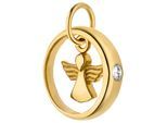 Kettenanhänger JOBO "Anhänger Taufring Engel Schutzengel 11 mm", gelbgold 333, weiß, Schmuckanhänger, Damen, Gelbgold 333, Kettenanhänger, 8 Karat 333 Gold mit Zirkonia