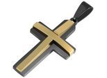 Kettenanhänger ADELIA´S "Unisex Anhänger – Kreuz Kreuzanhänger aus Edelstahl", gold, Schmuckanhänger, Damen, Edelstahl, Kettenanhänger, Zum Verschenken – passend für viele Anlässe