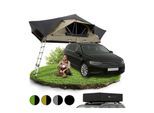 Juskys Autodachzelt Lago 140 x 240 cm - LED-Beleuchtung & Leiter - Schwarz / Khaki