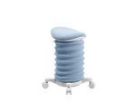 Topstar Hocker SITNESS 4D, ergonomisch, aktives Sitzen, gepolsterter Sattelsitz, höhenverstellbar, um 360° drehbar, Tragegriff, Rollen, papyrusweiss/blau
