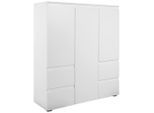 Mid.you Highboard, Weiß, Kunststoff, 5 Fächer, 4 Schublade(n) Schubladen, 116x131x40 cm, Wohnzimmer, Kommoden & Sideboards, Highboards