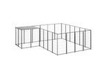 VidaXL Hundezwinger Stahl schwarz 3,3 m, 3,3 m, 1,1 m