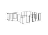 VidaXL Hundezwinger schwarz 4,4 m, 3,3 m, 1,1 m
