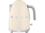 Smeg Wasserkocher 50´s Style, Creme, Chrom, Metall, Kunststoff, 1,7 L, 22.3x24.8x17.1 cm, kabellos, automatische Abschaltung, manuelle Trockengehschutz, Überhitzungsschutz, 360°-Sockel, Anti-Rutsch-Füße, abgedecktes Heizelement, herausnehmbarer Filter, Signalton, Warmhaltefunktion, Küchengeräte, Wasserkocher