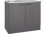 Spülenschrank OPTIFIT "OPTImulti", anthrazit matt, anthrazit matt, B:100cm H:88,2cm T:60cm, Holzwerkstoff, Schränke, Spülenschrank, Breite 100 cm, Tiefe 60 cm, mit Spülenauflage