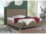 Polsterbett MAINTAL, grau (taupe), B:208cm L:214cm, Bezug Bettgestell: Kunstleder (100% Polyurethan), Betten, Polsterbett