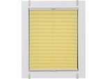 Plissee SUNLINES "One Size Style Crepe", gelb (zartgelb, grau, grau), B:65cm H:130cm, Obermaterial: 85% Polyester, 15% sonstige Fasern, Plissees, Plissee, Zubehörfarbe grau, zum Klemmen