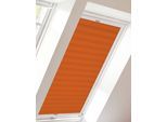 Dachfensterplissee SUNLINES "Young Style Crush", orange (orange, weiß), B:61,3cm H:121,5cm, Obermaterial: 100% Polyester, Plissees, Dachfensterplissee, mit Führungsschienen