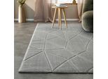 Teppich WECON HOME "Unplugged, auch in quadratischer Form", grau, B:200cm H:10mm L:290cm, Polypropylen, Teppiche, Teppich, Kurzflor, Hoch Tief Struktur, gewebt, Wohnzimmer, Schlafzimmer, modern