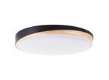 BRILLIANT LED Deckenleuchte "Baarlo", schwarz (matt schwarz, holz), Ø 50cm H: 8cm, 1 Stk., Leuchten, Ø 50 cm, 4500 lm, 3000-6500 K, dimmbar, Fernbedienung, Holz/Metall, LED Deckenleuchte