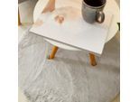 Hochflor-Teppich OTTO HOME "Lugano", grau, H:30mm Ø:80cm, Teppiche, Kunstfell, Uni Farben, sehr weich & kuschelig