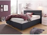 Boxspringbett, grau (strukturstoff anthrazit), ohne LED-Beleuchtung, Liegefläche B/L: 200cm x 200cm, H3, Bonnell-Federkernmatratze, Bezug Unterbox und Kopfteil: Strukturstoff (77% Polyester und 23% Viskose);Bezug Obermatratze 100% Polyester, waschbar bis 60C, WESTFALIA SCHLAFKOMFORT, Komplettbetten, Boxspringbett, wahlweise mit LED-Beleuchtung