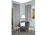 Vorhang HOME WOHNIDEEN "ESKAMIO" Gr. 5, silber (silberfarben), B:135cm H:245cm, Polyester, Gardinen, Vorhang, Thermo, Blickdicht, Leinenstruktur, Überbreite