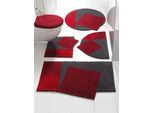 Badematte GRUND Gr. 10, rot (rot, grau), WC-Deckelbezug (47cm x 50cm), 1 Stk., Badematten, Badematte