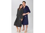 Unisex-Bademantel BRUNO BANANI "Robby, ideal für Sauna & Spa, Standardlänge & Überlänge" Gr. S, grau (anthrazit), L:120cm, Walkfrottee, Hausmäntel, Unisex-Bademantel, Damen & Herren Bademäntel, Baumwolle, mit Taschen, Sauna, XS-3XL