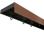 Gardinenschiene SN DECO GROUP "Vorhangschiene SH (1) mit Blende 5 cm" Gr. 1, schwarz (schwarz, walnussfarben), L:120cm T:7,7cm, Kunststoff, Gardinenstangen, Gardinenschiene