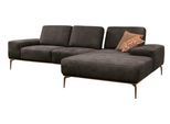 Ecksofa W.SCHILLIG "run, Designsofa mit tollem Sitzkomfort, bequem, L-Form", grau (antracite s37), B:279cm H:88cm T:178cm, Longlife Xtra-Leder Z73: Naturwalkleder der Luxusklasse aus den erlesensten Rohhäuten. Hautstärke 1, 1 – 1, 3 mm;ROHLEDER Jacquard-Flachgewebe Q2 W60 (63% Polyester, 37% Polyacryl);ROHLEDER Chenille-Flachgewebe Q2 W77 (68% Polyacryl, 32% Polyester);Stoff S37 (100% Polyester),