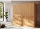 Kleiderschrank HOME AFFAIRE "Léopoldine aus Kernbuche, erhältlich in verschiedenen Breiten", transparent (braun), B:252cm H:223cm T:62cm, Massivholz, Schränke, Kleiderschrank, Massivholz-Kleiderschrank, im 50 cm Raster planbar