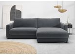 Ecksofa HOME AFFAIRE "Ecksofa Jiro, L-Form, große Sitztiefe, Breite 265 cm", anthrazit, B:265cm H:85cm T:190cm, 100% Polyester, Sofas, Ecksofa, lose Sitz- & Rückenkissen, weicher Polsteraufbau, komfortabel & modern