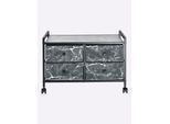 Rollwagen HEINE HOME, schwarz, B:64cm H:43cm T:40cm, MDF, Metall, Rollwagen, Rollwagen