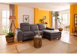 Ecksofa HOME AFFAIRE "Dundee L-Form", braun (mocca), B:264cm H:86cm T:170cm, Luxus-Microfaser Florence (100% Polyester);Struktur fein (100% Polyester);Luxus-Microfaser Lederoptik (100% Polyester), Sofas, Ecksofa, wahlweise mit Kopfteilverstellung und zusätzlich mit Bettfunktion