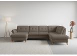 Wohnlandschaft SIT & MORE "Göteborg", braun (savannah), B:327cm H:90cm T:226cm, Sofas, Wohnlandschaft, inkl. Sitztiefenverstellung, wahlweise mit Bettfunktion & Bettkasten