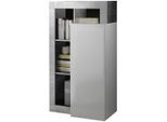 Mehrzweckschrank HOME AFFAIRE "Hamburg, Breite 69 cm", weiß (weiß, beton, optik), B:69cm H:126cm T:42cm, Schränke, Mehrzweckschrank, Höhe 126 cm
