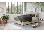 Boxbett COTTA "Tom mit Bettkasten, Topper und Zierkissen", beige, B:125cm L:209cm, Komplettbetten, Boxbett, Bestseller, Unser Dauertiefpreis