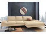 Ecksofa W.SCHILLIG "enjoy&MORE, Designsofa, bequem, zeitlos und elegant, L-Form", beige (sahara s37), B:340cm H:87cm T:185cm, Chenille-Flachgewebe R66 (85% Polyester, 15% Nylon);Longlife Xtra-Leder Z59: Glattleder mit modischer Prägung. Hautstärke 0, 9 - 1, 1 mm;Stoff S37 (100% Polyester), Sofas, Ecksofa, Sitztiefenverstellung, Füße schwarz pulverbeschichtet, Breite 340 cm