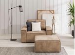Sessel HOME AFFAIRE "SHERWOOD", beige, B:120cm H:85cm T:166cm, 100% Polyester, Sessel, Sessel, Loveseat und Hocker im Set, passend zur Polster-Serie SHERWOOD