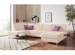 Wohnlandschaft SIT & MORE "Clio U-Form", beige (creme), B:319cm H:89cm T:190cm, Sofas, Wohnlandschaft, wahlweise mit Bettfunktion und Bettkasten, inklusive Federkern